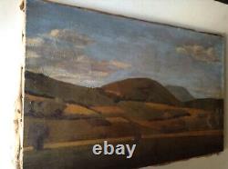 Antique Painting Beautiful Landscape Of The Vosges Oil On Canvas Signed Jean Hess C1940