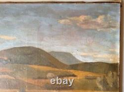 Antique Painting Beautiful Landscape Of The Vosges Oil On Canvas Signed Jean Hess C1940