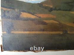 Antique Painting Beautiful Landscape Of The Vosges Oil On Canvas Signed Jean Hess C1940