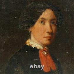 Antique Painting Bisson, Oil Panel Portraits Xix, French Paint, French Painting