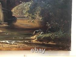 Antique Painting By Auguste Delierre, Lavandieres, Oil On Canvas, 19th