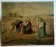 Antique Painting By Bourgoin, Les Glauses D'après Millet, Painting 19th