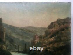 Antique Painting By Fernand Rogeron, Oil On Canvas, Landscape, River, 20th Century