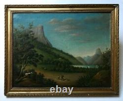 Antique Painting By Lecor, View Of The Islands, Oil On Canvas, Ecole Française XIX