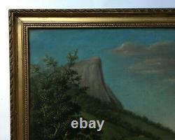 Antique Painting By Lecor, View Of The Islands, Oil On Canvas, Ecole Française XIX