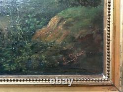 Antique Painting By Lecor, View Of The Islands, Oil On Canvas, Ecole Française XIX