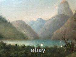 Antique Painting By Lecor, View Of The Islands, Oil On Canvas, Ecole Française XIX