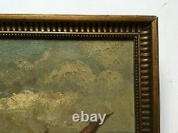 Antique Painting By Nerlow, Animated Port, Marine, Oil On Cardboard, Early 20th Century