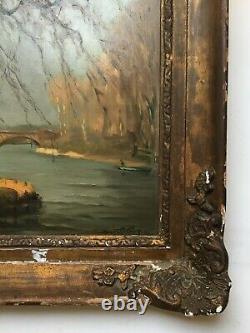 Antique Painting By Pierre Berthelier, Oil On Panel, Box, Early 20th Century