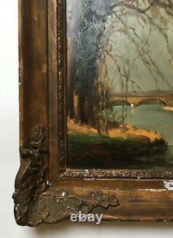 Antique Painting By Pierre Berthelier, Oil On Panel, Box, Early 20th Century