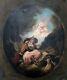 Antique Painting, Galante Scene Under Putti's Eyes, Oil On Canvas Xix