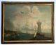 Antique Painting, Important Oil On Framed Canvas, Animated Port, Xviii Or Xix