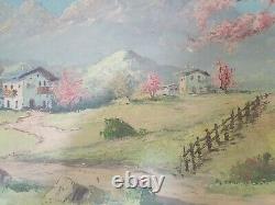 Antique Painting, Landscape Painting Signed, Oil On Canvas Large Format