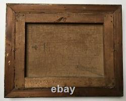 Antique Painting, Oil On Canvas, Animated Landscape, Chaumière, Box, 19th