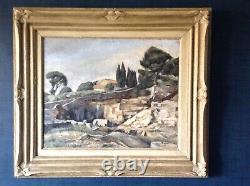 Antique Painting Oil On Canvas Signier François Liégeois Xxe Cubisme