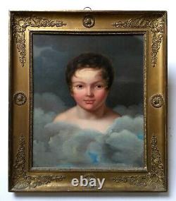 Antique Painting, Oil On Canvas, Surroundings Of Girodet, Young Boy, Early 19th Century