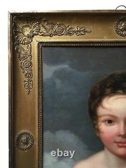 Antique Painting, Oil On Canvas, Surroundings Of Girodet, Young Boy, Early 19th Century