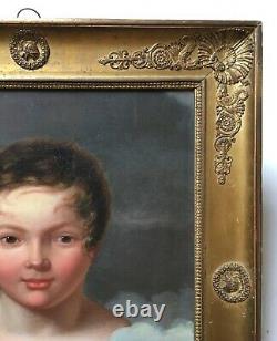 Antique Painting, Oil On Canvas, Surroundings Of Girodet, Young Boy, Early 19th Century