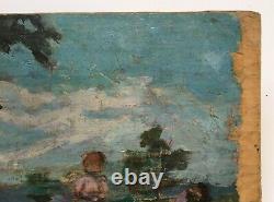 Antique Painting, Oil On Double-sided Panel, Impressionist, Nabis, Late 19th Century