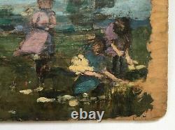 Antique Painting, Oil On Double-sided Panel, Impressionist, Nabis, Late 19th Century