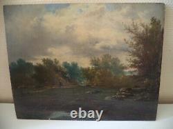 Antique Painting, Oil On Panel, Barbizon, Fontainebleau, 19th