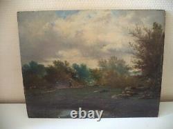 Antique Painting, Oil On Panel, Barbizon, Fontainebleau, 19th