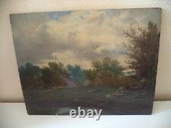 Antique Painting, Oil On Panel, Barbizon, Fontainebleau, 19th