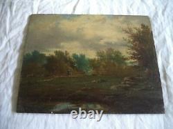 Antique Painting, Oil On Panel, Barbizon, Fontainebleau, 19th