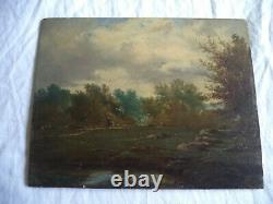 Antique Painting, Oil On Panel, Barbizon, Fontainebleau, 19th