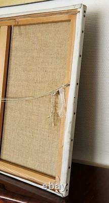 Antique Painting Oil on Canvas Baptism Scene Religious Art 60x52 cm Vintage