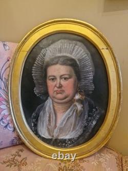 Antique Painting, Oil on Canvas, Portrait of a Woman, 19th Century