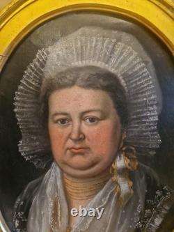 Antique Painting, Oil on Canvas, Portrait of a Woman, 19th Century