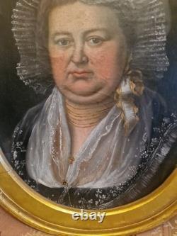Antique Painting, Oil on Canvas, Portrait of a Woman, 19th Century