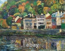 Antique Painting, Post-impressionist, Oil On Isolel, Frame Montparnasse, 20th