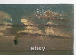 Antique Painting, Post-impressionist School, Oil On Paper, Marine, Early 20th Century