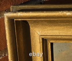 Antique Painting. Seascape with Sails, Oil on Wood Panel