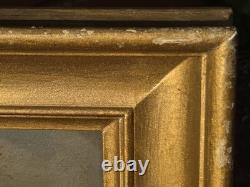 Antique Painting. Seascape with Sails, Oil on Wood Panel