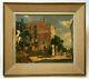 Antique Painting Signed And Dated 1943, Moncada, Spain, Oil On Canvas, 20th Century