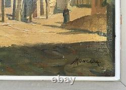 Antique Painting Signed And Dated 1943, Moncada, Spain, Oil On Canvas, 20th Century