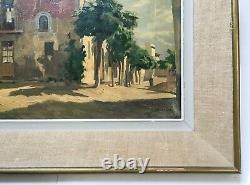 Antique Painting Signed And Dated 1943, Moncada, Spain, Oil On Canvas, 20th Century