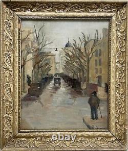 Antique Painting Signed, Une Rue De Paris