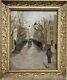 Antique Painting Signed, Une Rue De Paris