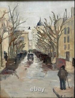 Antique Painting Signed, Une Rue De Paris