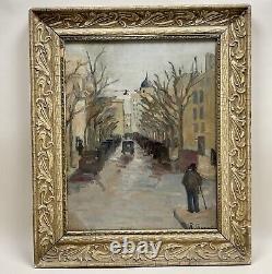 Antique Painting Signed, Une Rue De Paris