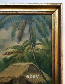 Antique Painting Signed, Vietnamese School, Oil On Canvas, Vietnam, Early 20th Century