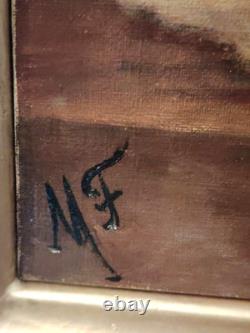 Antique Painting. The Hunting Trophies. Oil on Canvas, Signed M F