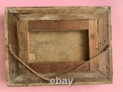 Antique oil on canvas painting, framed impressionist seascape