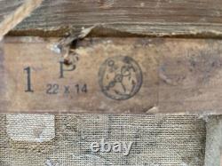 Antique oil on canvas painting, framed impressionist seascape