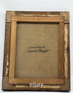 Antique oil painting on canvas signed Grosdidier, horse racing scene, framed