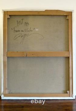 Antique oil painting on canvas signed female nude